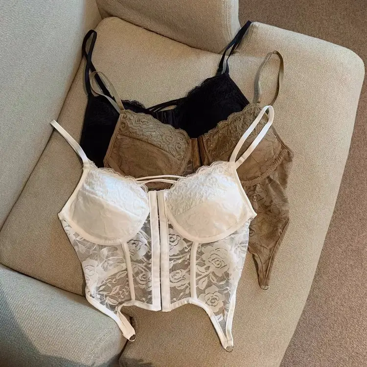 Lace Corset Long Underwear Sexy Vest Back Fishbone Bra Wear — feature 5