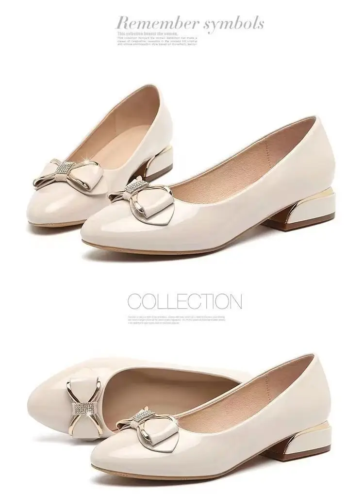 Mother's single-layer shoes soft leather single-layer shoes women's spring casual shoes all-match women's shoes thick heel middle-aged women's all-match soft bottom leather shoes — feature 10