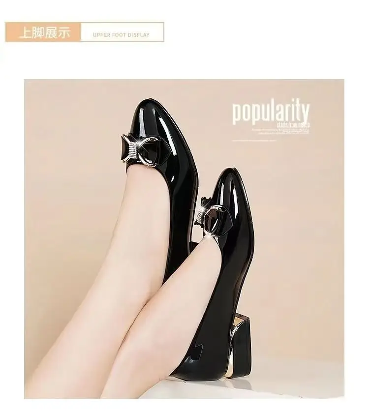 Mother's single-layer shoes soft leather single-layer shoes women's spring casual shoes all-match women's shoes thick heel middle-aged women's all-match soft bottom leather shoes — feature 4