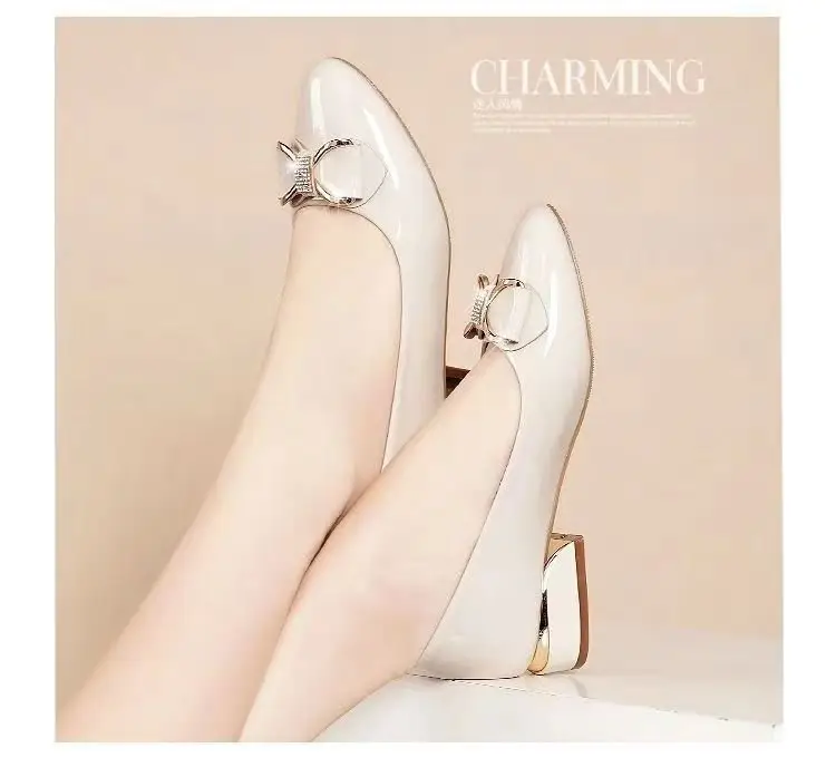 Mother's single-layer shoes soft leather single-layer shoes women's spring casual shoes all-match women's shoes thick heel middle-aged women's all-match soft bottom leather shoes — feature 5