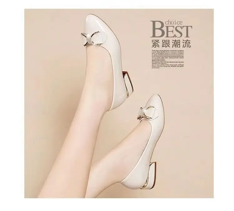 Mother's single-layer shoes soft leather single-layer shoes women's spring casual shoes all-match women's shoes thick heel middle-aged women's all-match soft bottom leather shoes — feature 6