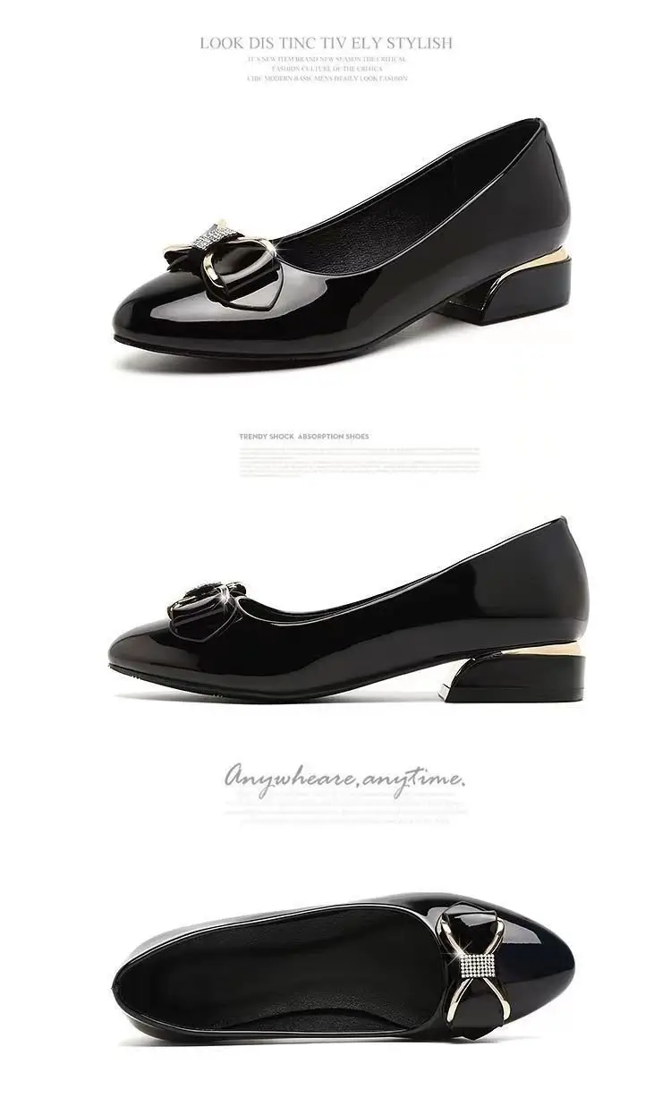 Mother's single-layer shoes soft leather single-layer shoes women's spring casual shoes all-match women's shoes thick heel middle-aged women's all-match soft bottom leather shoes — feature 7