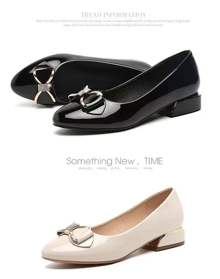 Mother's single-layer shoes soft leather single-layer shoes women's spring casual shoes all-match women's shoes thick heel middle-aged women's all-match soft bottom leather shoes — feature 8