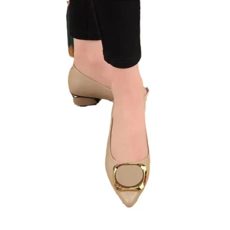 Leather single-layer shoes women's low heel elegant work professional shoes soft bottom low heel spring and summer small leather shoes 2024 soft leather peas shoes - Image 8