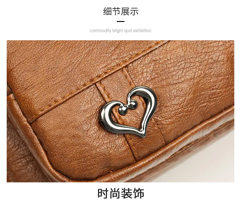 Brown Heart-Plated Crossbody Bag for Women — feature 10