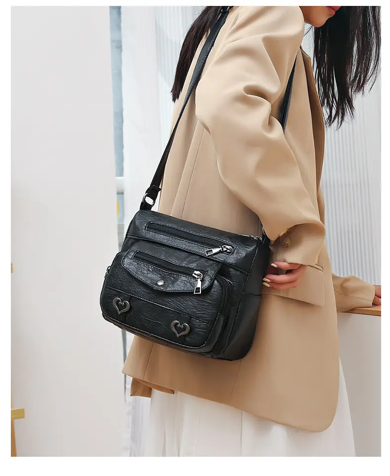 Brown Heart-Plated Crossbody Bag for Women — feature 23