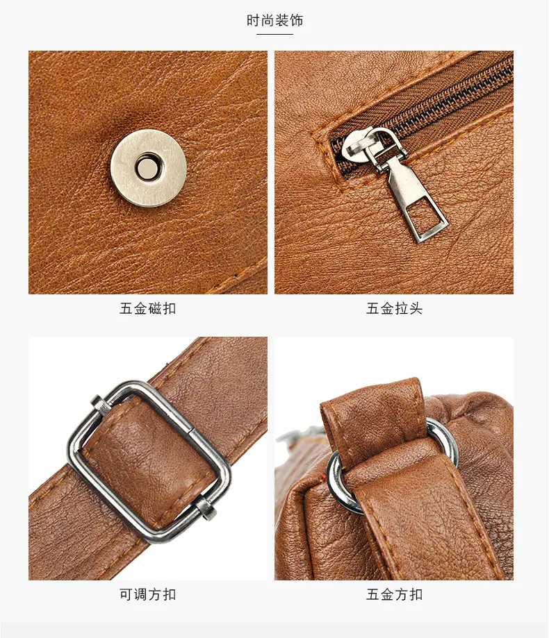 Brown Heart-Plated Crossbody Bag for Women — feature 5