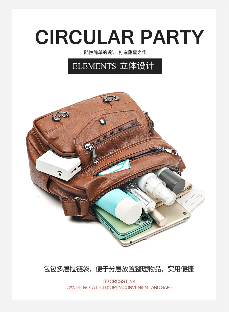 Brown Heart-Plated Crossbody Bag for Women — feature 6