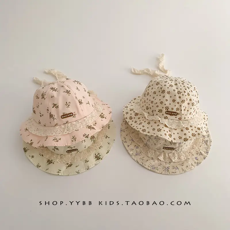 Children's Korean Lace Fisherman Hat with Big Brim