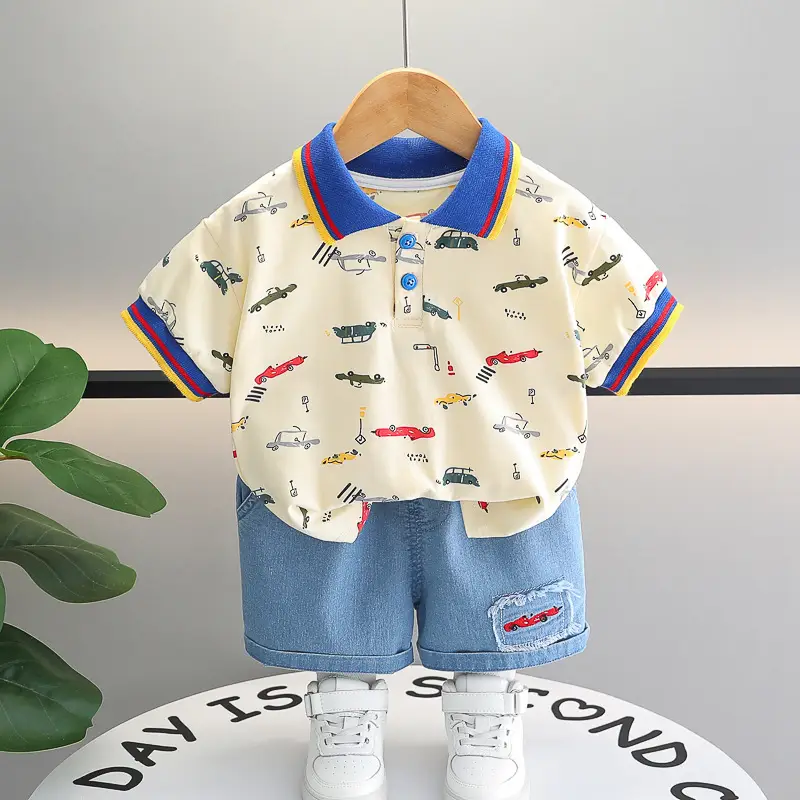 Boys' 2Pc Printed Polo Shorts Set Summer 2024 — feature 5
