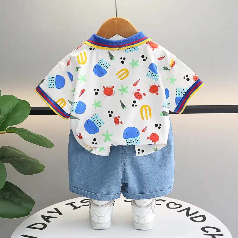 Boys' 2Pc Printed Polo Shorts Set Summer 2024 — feature 4