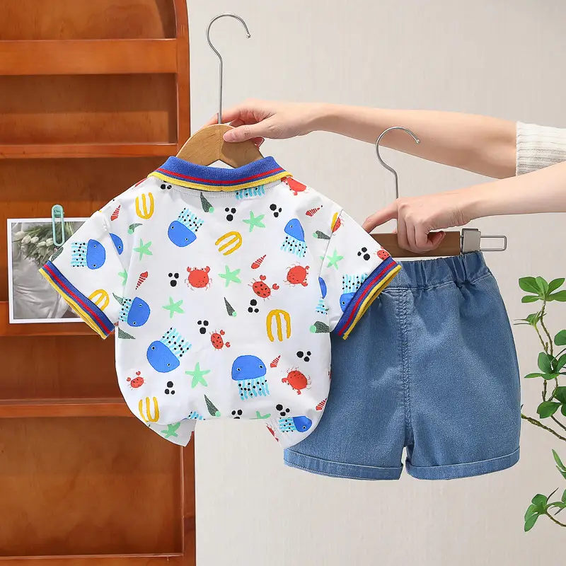 Boys' 2Pc Printed Polo Shorts Set Summer 2024 — feature 11