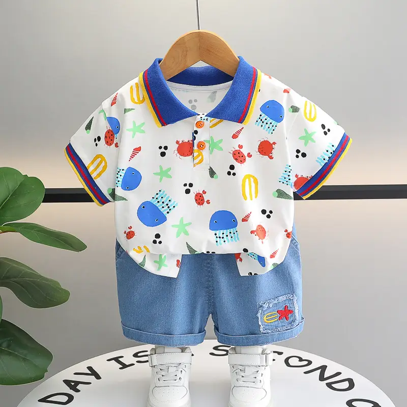 Boys' 2Pc Printed Polo Shorts Set Summer 2024 — feature 3