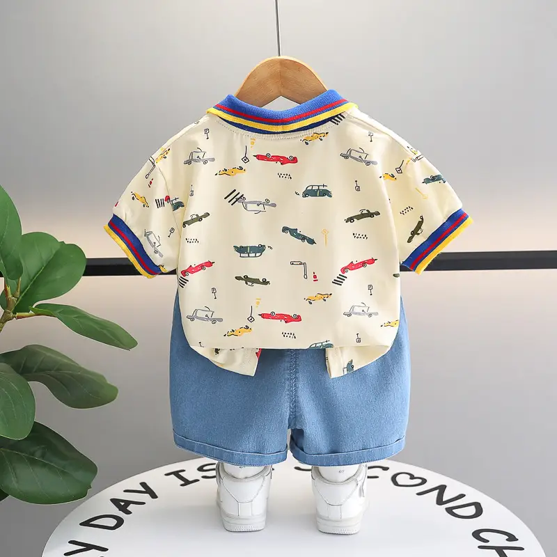Boys' 2Pc Printed Polo Shorts Set Summer 2024 — feature 6