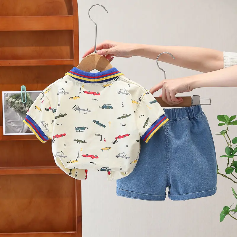 Boys' 2Pc Printed Polo Shorts Set Summer 2024 — feature 9