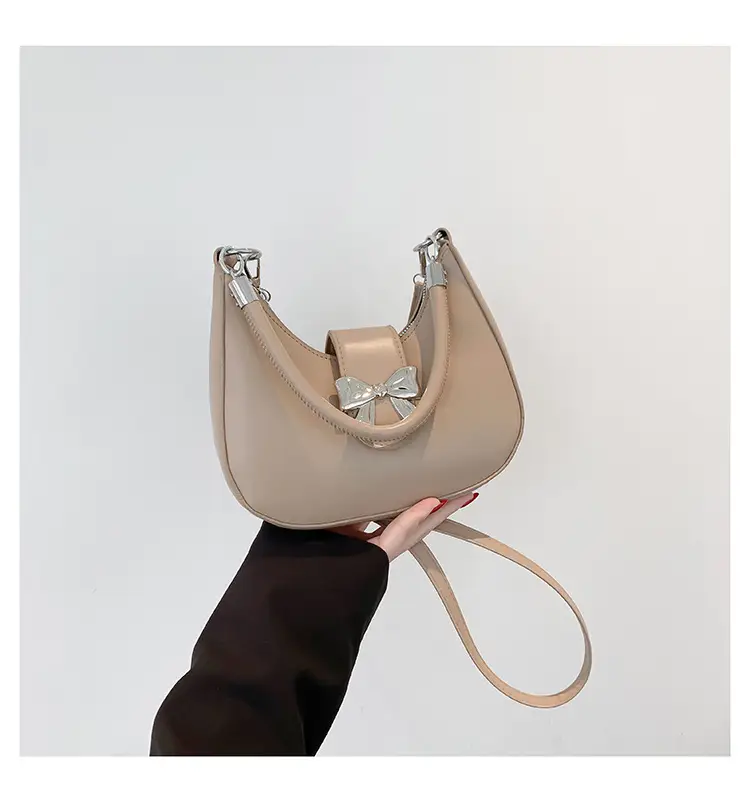 Sweet Bow Handbag for Women Beige New Spring Summer — feature 28