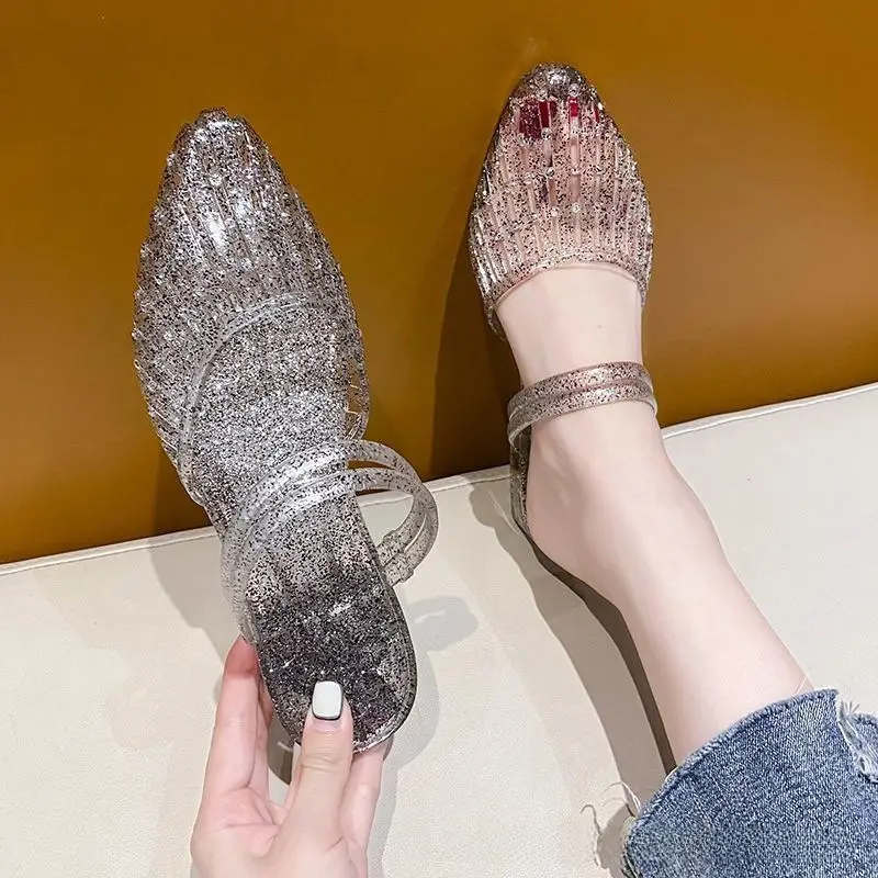 Women's Slippers for Summer, Fashionable for Outdoor Wear, 2026 New Summer Style Crystal Sandals for Women, Indoor Slippers for Women Wholesale - Image 3