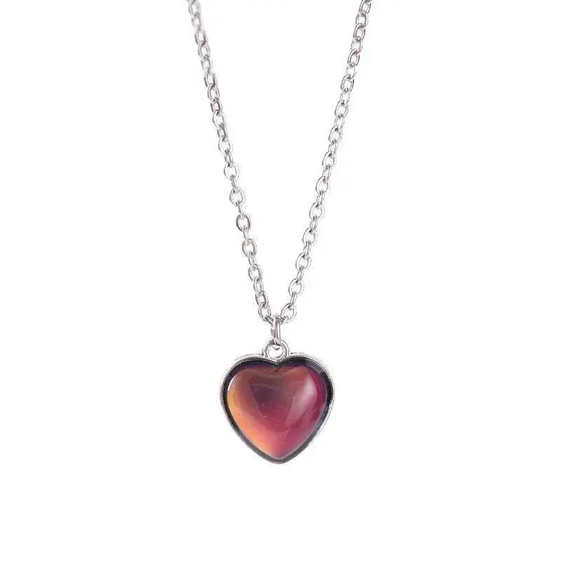 Temperature-Sensitive Heart Necklace Set for Women