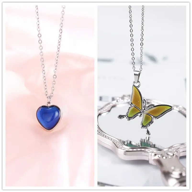 Temperature-Sensitive Heart Necklace Set for Women — feature 1