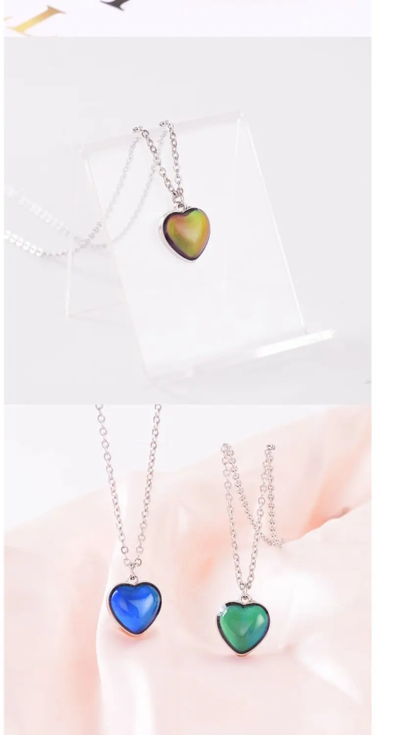 Temperature-Sensitive Heart Necklace Set for Women — feature 4