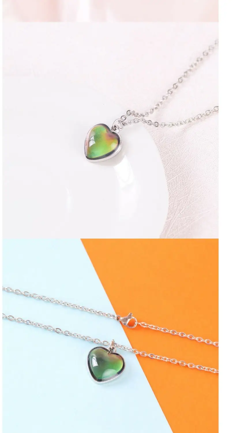 Temperature-Sensitive Heart Necklace Set for Women — feature 5