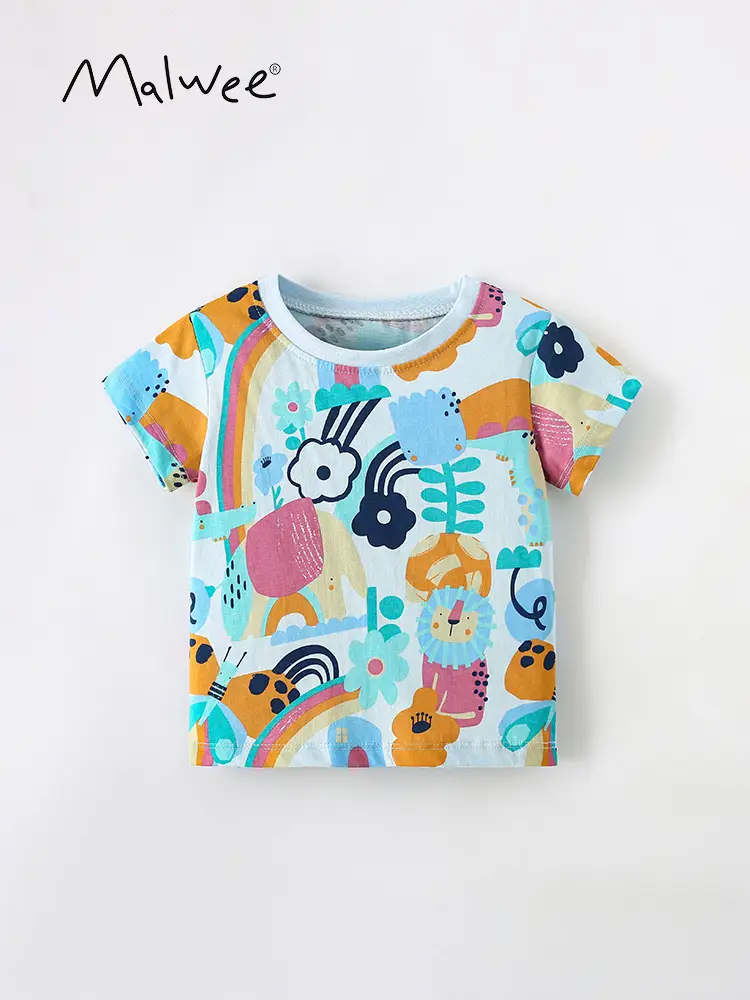 Malwee Boys Printed T-Shirt Summer Casual Round Neck - Image 2