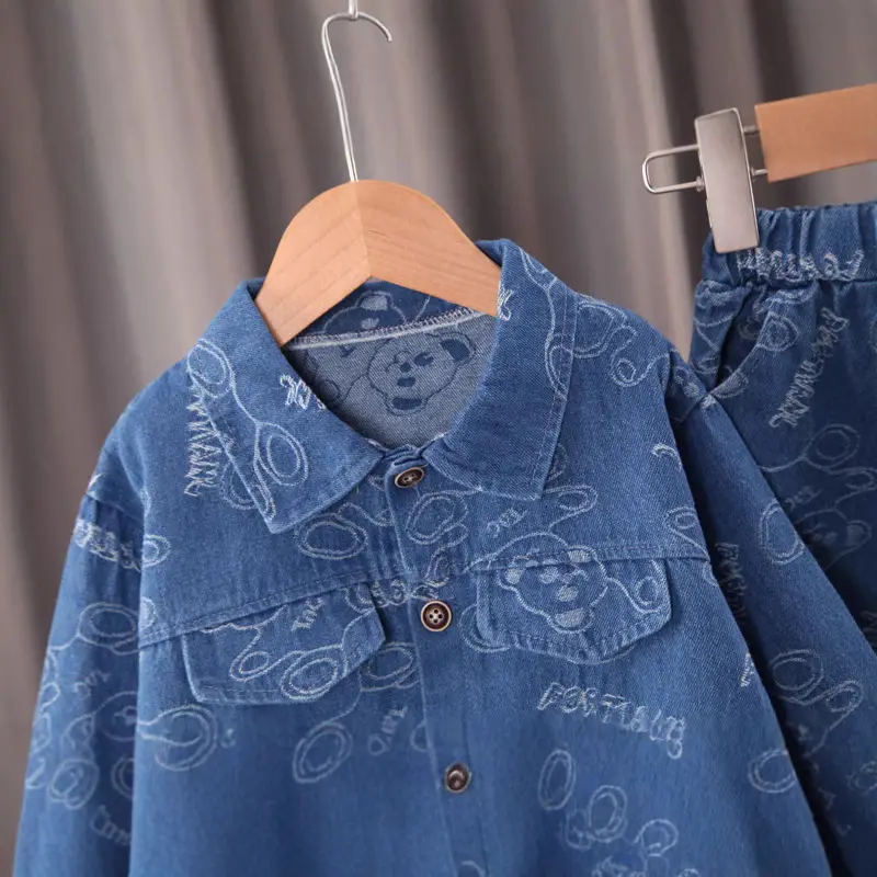 Boys Denim Suit Blue Cartoon 1-3Yr Spring - Image 4