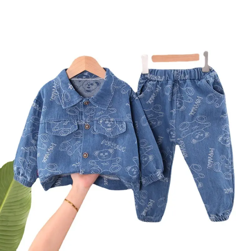 Boys Denim Suit Blue Cartoon 1-3Yr Spring - Image 5