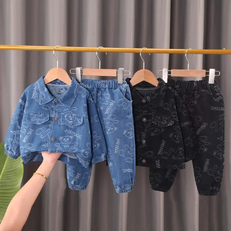 Boys Denim Suit Blue Cartoon 1-3Yr Spring — feature 1