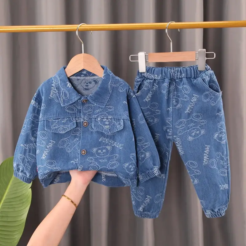 Boys Denim Suit Blue Cartoon 1-3Yr Spring — feature 10