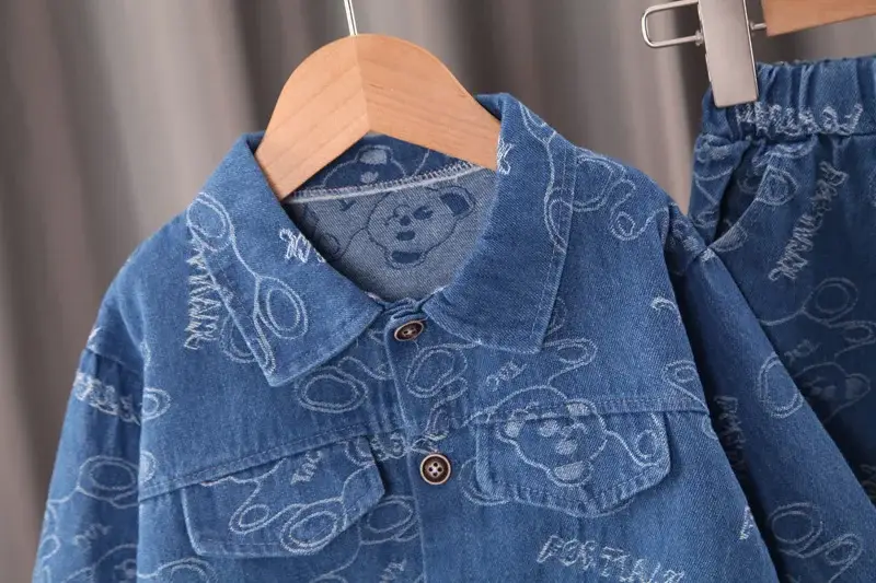 Boys Denim Suit Blue Cartoon 1-3Yr Spring — feature 11