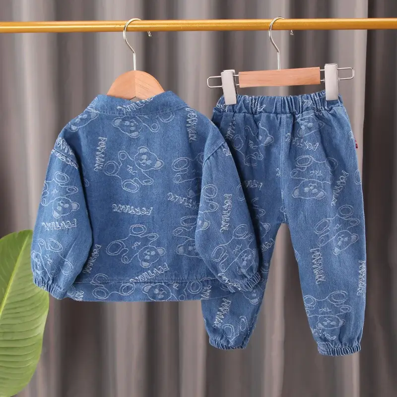 Boys Denim Suit Blue Cartoon 1-3Yr Spring — feature 17