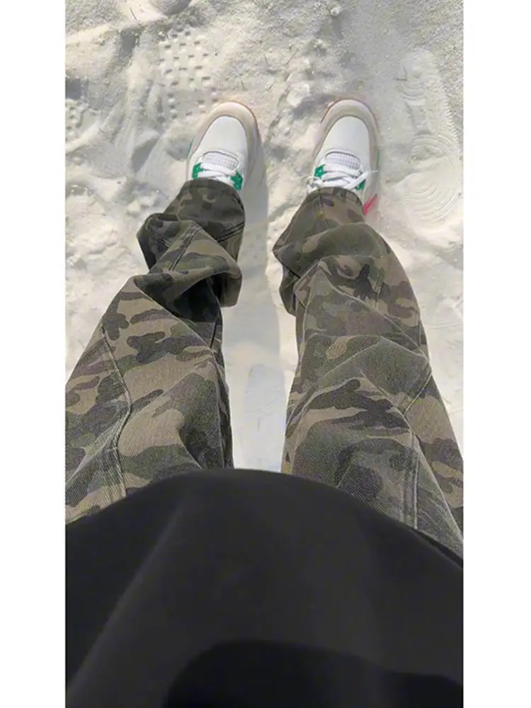 Men's Camo High Street Retro Logging Pants Spring Autumn Ootd Wear - Image 5