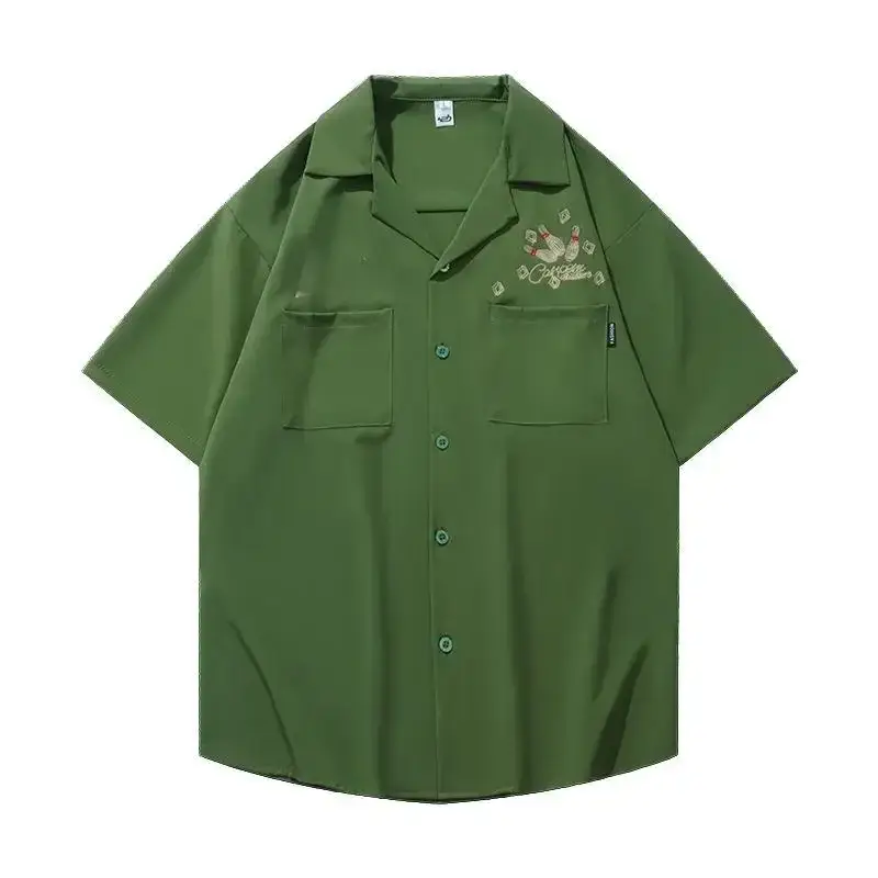 Men's American Style Racing Shirt Short Sleeve Summer Loose Fit
