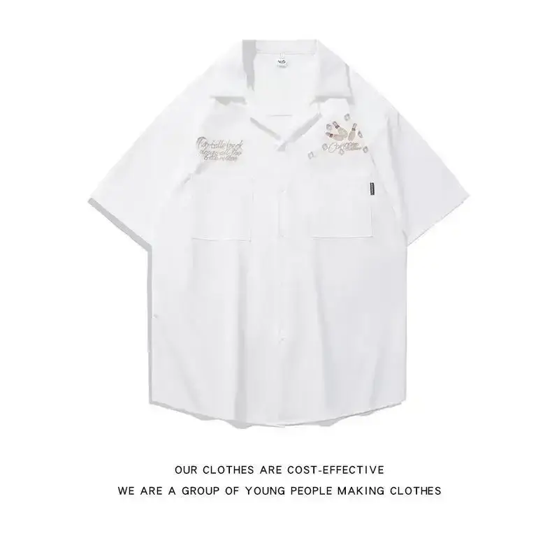 Men's American Style Racing Shirt Short Sleeve Summer Loose Fit