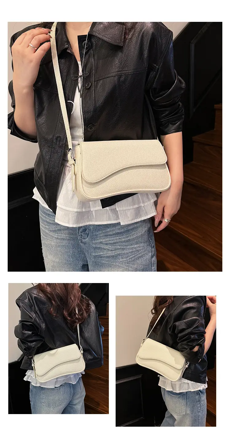 Elegant White French Texture Shoulder Bag — feature 18
