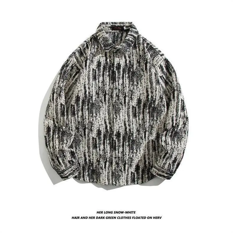 Men's Cuban Print Long Sleeve Jacket Autumn Winter — feature 11