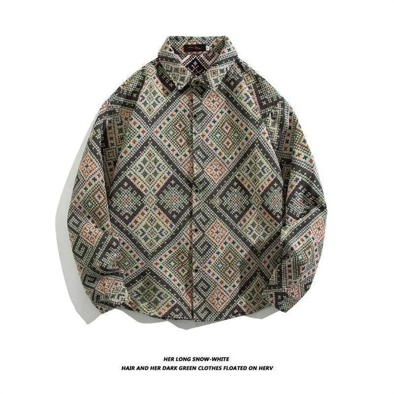 Men's Cuban Print Long Sleeve Jacket Autumn Winter — feature 15