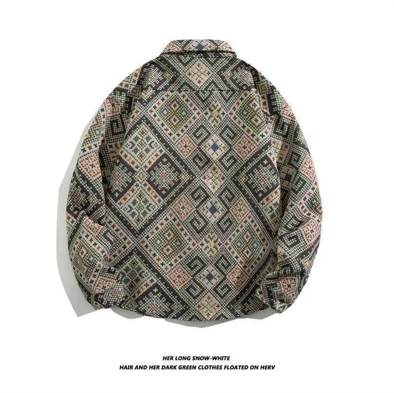 Men's Cuban Print Long Sleeve Jacket Autumn Winter — feature 16