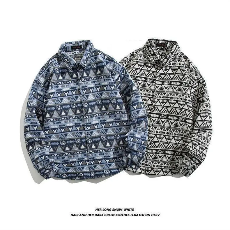 Men's Cuban Print Long Sleeve Jacket Autumn Winter — feature 17