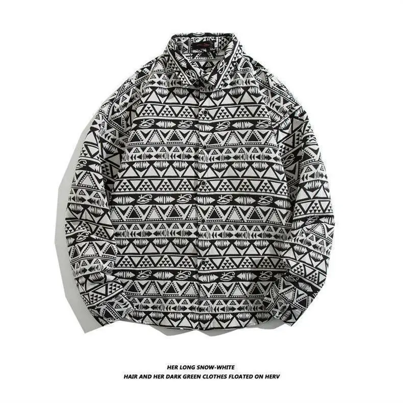 Men's Cuban Print Long Sleeve Jacket Autumn Winter — feature 18
