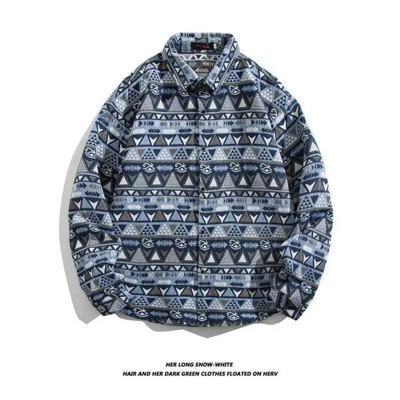 Men's Cuban Print Long Sleeve Jacket Autumn Winter — feature 20