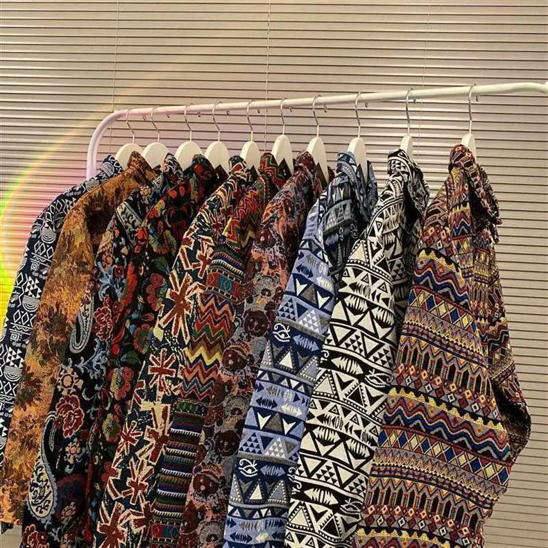 Men's Cuban Print Long Sleeve Jacket Autumn Winter — feature 3