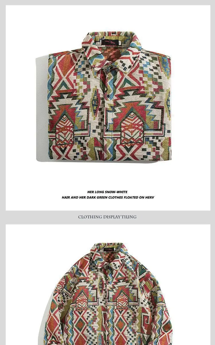 Men's Cuban Print Long Sleeve Jacket Autumn Winter — feature 4