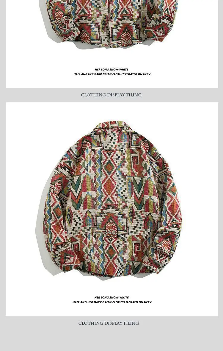 Men's Cuban Print Long Sleeve Jacket Autumn Winter — feature 5