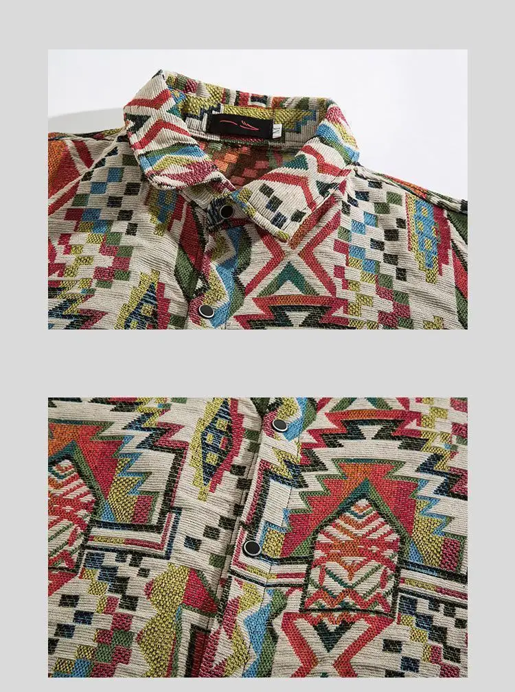 Men's Cuban Print Long Sleeve Jacket Autumn Winter — feature 6