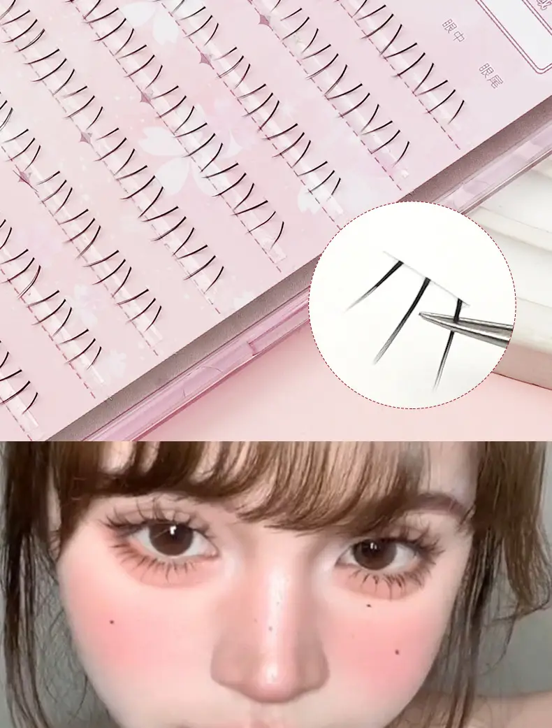 Princess Doe Lower Eyelash Lazy Single Cluster Transparent Stem Natural Imitation Large Capacity Under Small Flare — feature 11