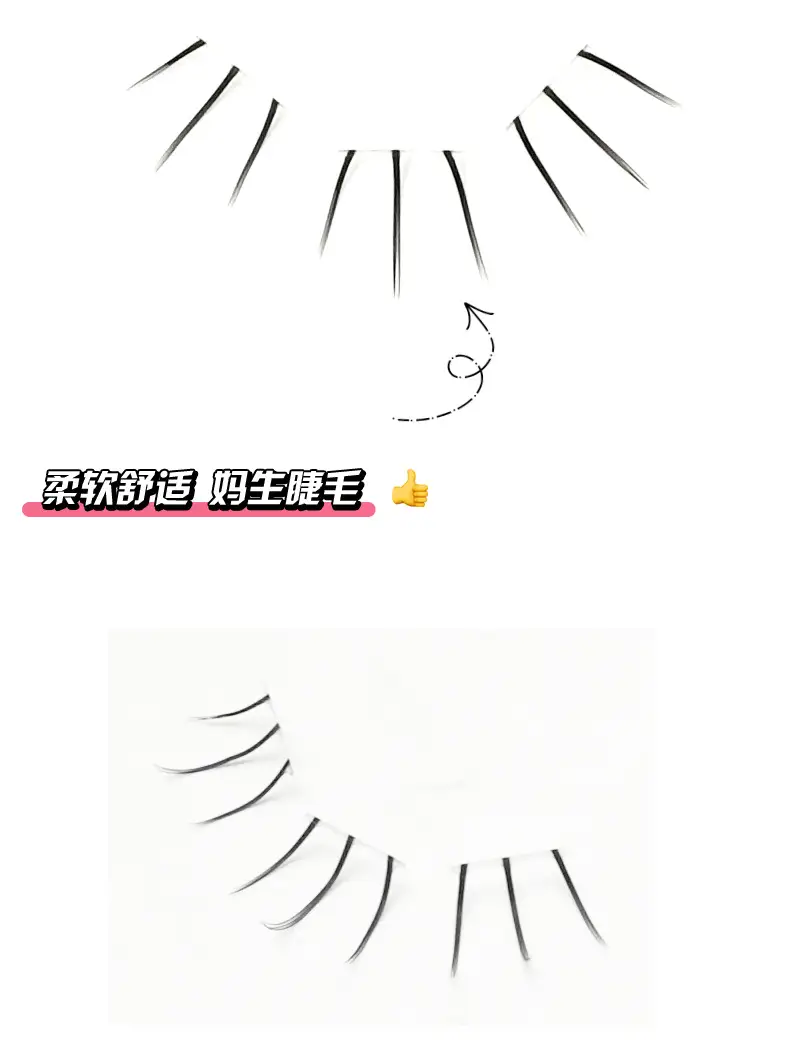 Princess Doe Lower Eyelash Lazy Single Cluster Transparent Stem Natural Imitation Large Capacity Under Small Flare — feature 8