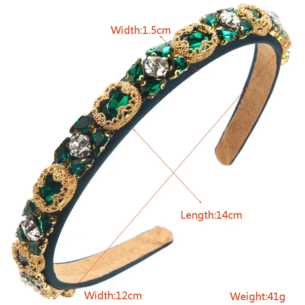 European & American Light Luxury Retro Style Hair Hoop with Glass Diamonds - Image 8