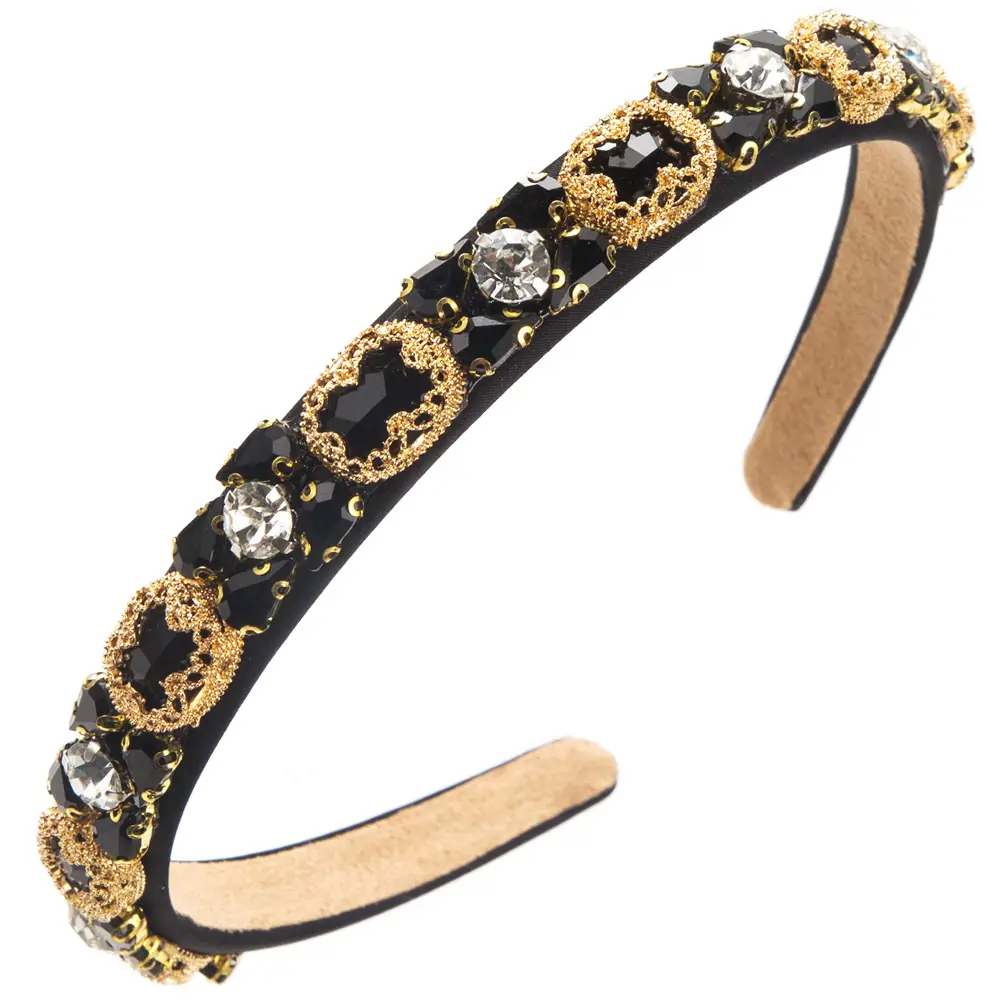 European & American Light Luxury Retro Style Hair Hoop with Glass Diamonds - Image 11